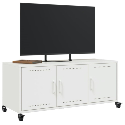 Szafka RTV, biała, 100,5x39x43,5 cm, stal walcowana na zimno