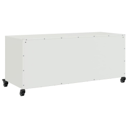 Szafka RTV, biała, 100,5x39x43,5 cm, stal walcowana na zimno