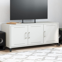 Szafka RTV, biała, 100,5x39x43,5 cm, stal walcowana na zimno