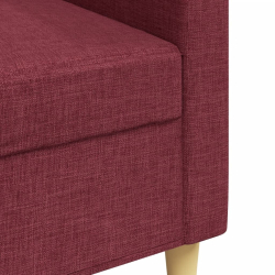 Sofa 3-osobowa, winna czerwień, 210 cm,tapicerowana tkaniną