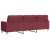 Sofa 3-osobowa, winna czerwień, 210 cm,tapicerowana tkaniną