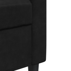 Sofa 3-osobowa, czarny, 210 cm, obita aksamitem