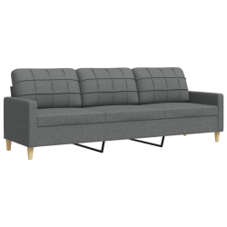 Sofa 3-osobowa, ciemnoszara, 210 cm, tapicerowana tkaniną