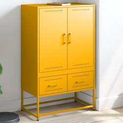 Szafka, musztardowa, 68x39x111,5 cm, stal walcowana na zimno