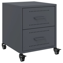 Szafka nocna, antracytowa, 36x39x43,5 cm, stal