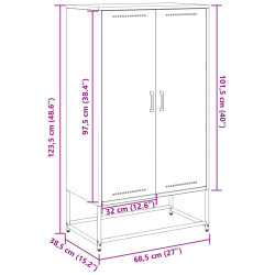 Szafka, biała, 68,5x38,5x123,5 cm, stal