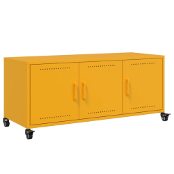 Szafka pod telewizor, musztardowa, 100,5x39x43,5 cm, stalowa