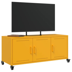 Szafka pod telewizor, musztardowa, 100,5x39x43,5 cm, stalowa