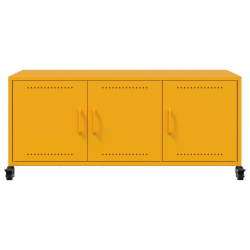 Szafka pod telewizor, musztardowa, 100,5x39x43,5 cm, stalowa