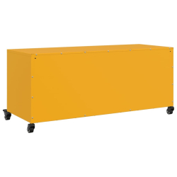 Szafka pod telewizor, musztardowa, 100,5x39x43,5 cm, stalowa