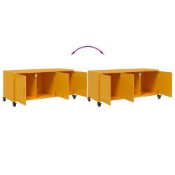 Szafka pod telewizor, musztardowa, 100,5x39x43,5 cm, stalowa