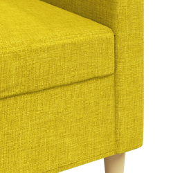 Sofa 3-osobowa, jasnożółta, 210 cm, tapicerowana tkaniną
