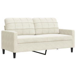 Sofa 2-osobowa, kremowy, 140 cm, tapicerowana aksamitem