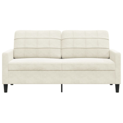 Sofa 2-osobowa, kremowy, 140 cm, tapicerowana aksamitem