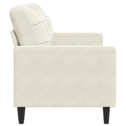 Sofa 2-osobowa, kremowy, 140 cm, tapicerowana aksamitem