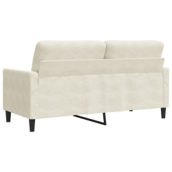 Sofa 2-osobowa, kremowy, 140 cm, tapicerowana aksamitem