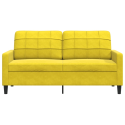 Sofa 2-osobowa, żółta, 140 cm, tapicerowana aksamitem