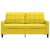 Sofa 2-osobowa, żółta, 140 cm, tapicerowana aksamitem