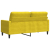 Sofa 2-osobowa, żółta, 140 cm, tapicerowana aksamitem