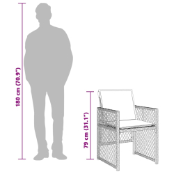 7-cz. zestaw mebli ogrodowych z poduszkami, czarny, polirattan