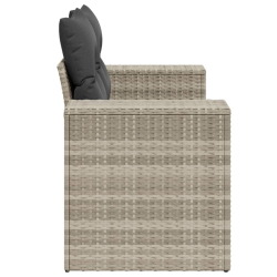 Sofa ogrodowa z poduszkami, 2-osobowa, jasnoszara, polirattan