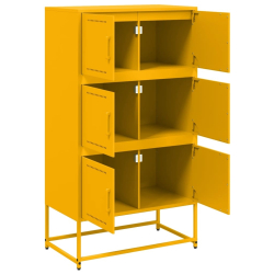 Szafka, musztardowa, 68,5x38,5x123,5 cm, stal