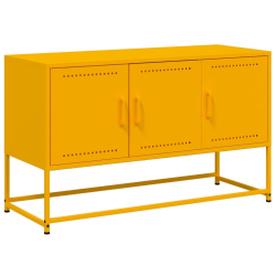 Szafka pod telewizor, musztardowa, 100,5x39x60,5 cm, stalowa