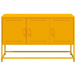 Szafka pod telewizor, musztardowa, 100,5x39x60,5 cm, stalowa