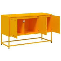 Szafka pod telewizor, musztardowa, 100,5x39x60,5 cm, stalowa