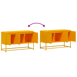 Szafka pod telewizor, musztardowa, 100,5x39x60,5 cm, stalowa