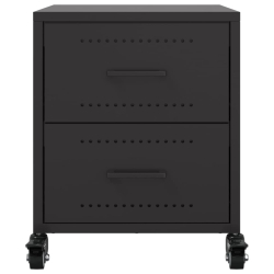 Szafki nocne, 2 szt., czarne, 36x39x43,5 cm, stal