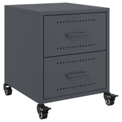 Szafki nocne, 2 szt., antracytowe, 36x39x43,5 cm, stal