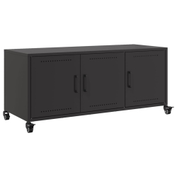 Szafka RTV, czarna, 100,5x39x43,5 cm, stal walcowana na zimno