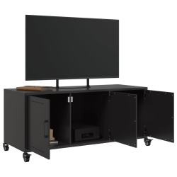 Szafka RTV, czarna, 100,5x39x43,5 cm, stal walcowana na zimno