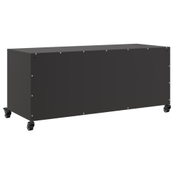 Szafka RTV, czarna, 100,5x39x43,5 cm, stal walcowana na zimno
