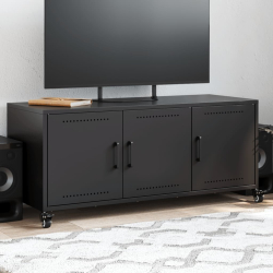 Szafka RTV, czarna, 100,5x39x43,5 cm, stal walcowana na zimno