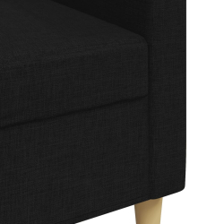 Sofa 3-osobowa, czarna, 210 cm, tapicerowana tkaniną