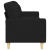Sofa 3-osobowa, czarna, 210 cm, tapicerowana tkaniną