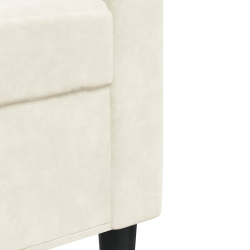 3-osobowa sofa, kremowa, 210 cm, tapicerowana aksamitem