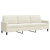 3-osobowa sofa, kremowa, 210 cm, tapicerowana aksamitem