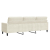 3-osobowa sofa, kremowa, 210 cm, tapicerowana aksamitem