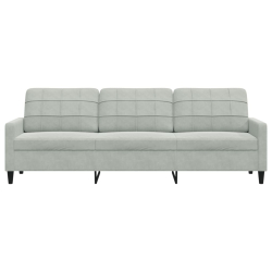 Sofa 3-osobowa, jasnoszary, 210 cm, obita aksamitem