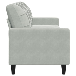 Sofa 3-osobowa, jasnoszary, 210 cm, obita aksamitem