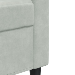 Sofa 3-osobowa, jasnoszary, 210 cm, obita aksamitem