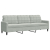 Sofa 3-osobowa, jasnoszary, 210 cm, obita aksamitem