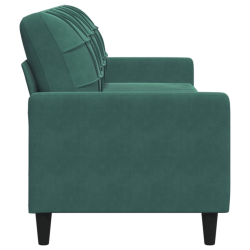 Sofa 3-osobowa, ciemnozielony, 210 cm, obita aksamitem