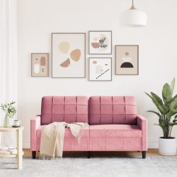 Sofa 2-osobowa, różowy, 140 cm, tapicerowana aksamitem