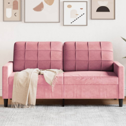 Sofa 2-osobowa, różowy, 140 cm, tapicerowana aksamitem