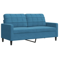 Sofa 2-osobowa, niebieski, 140 cm, tapicerowana aksamitem