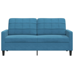 Sofa 2-osobowa, niebieski, 140 cm, tapicerowana aksamitem